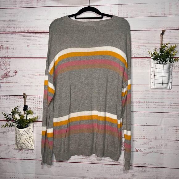New | Gray Striped Andrée By Unit Boutique Sweater | Women’s 1X - Picture 4 of 4